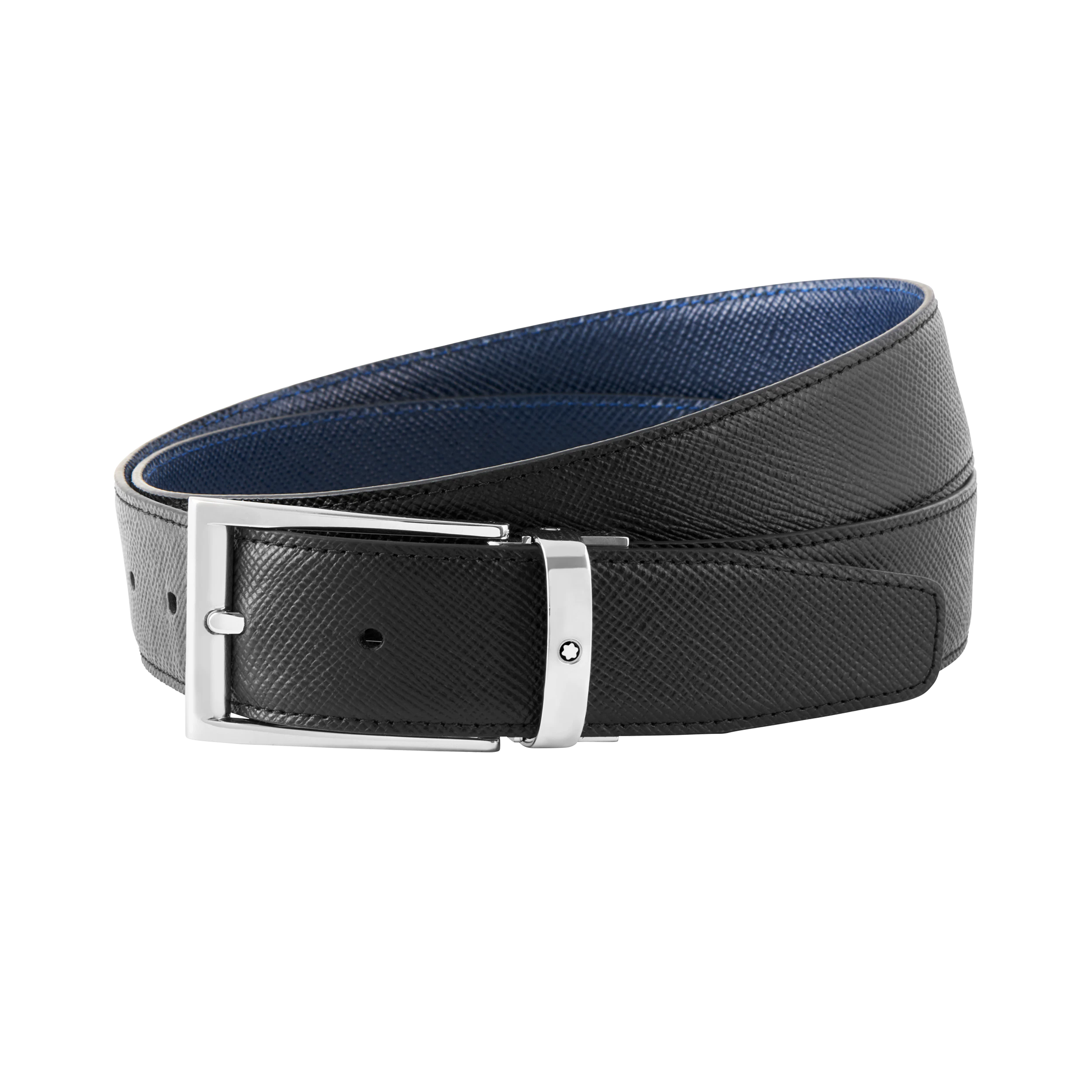 CEINTURE REVERSIBLE 35 MM CUIR BLEU/ NOIR