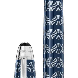 STYLO PLUME M OR 18K LE TOUR DU MONDE EN 80 JOURS SOLITAIRE LEGRAND BLEU