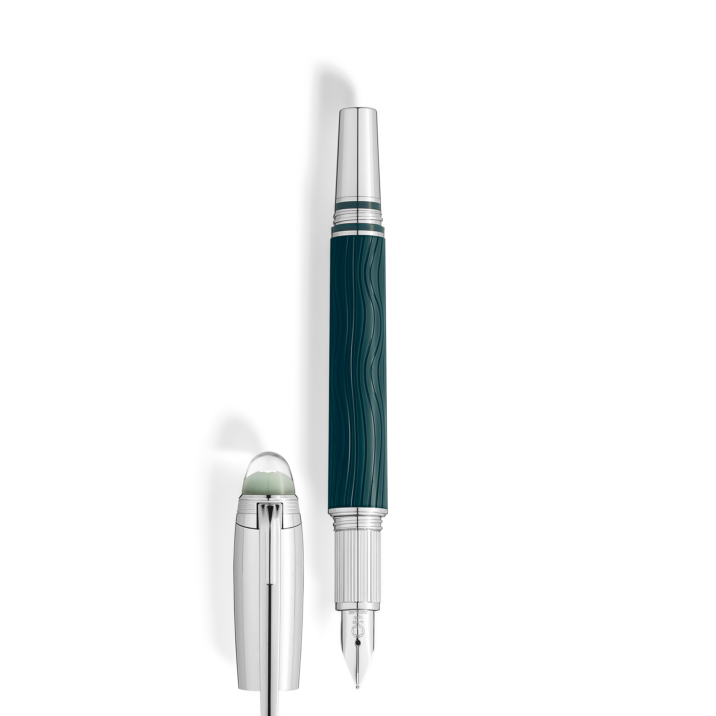 STYLO PLUME M POLAR GREEN DOUE RESINE VERTE ET ACIER