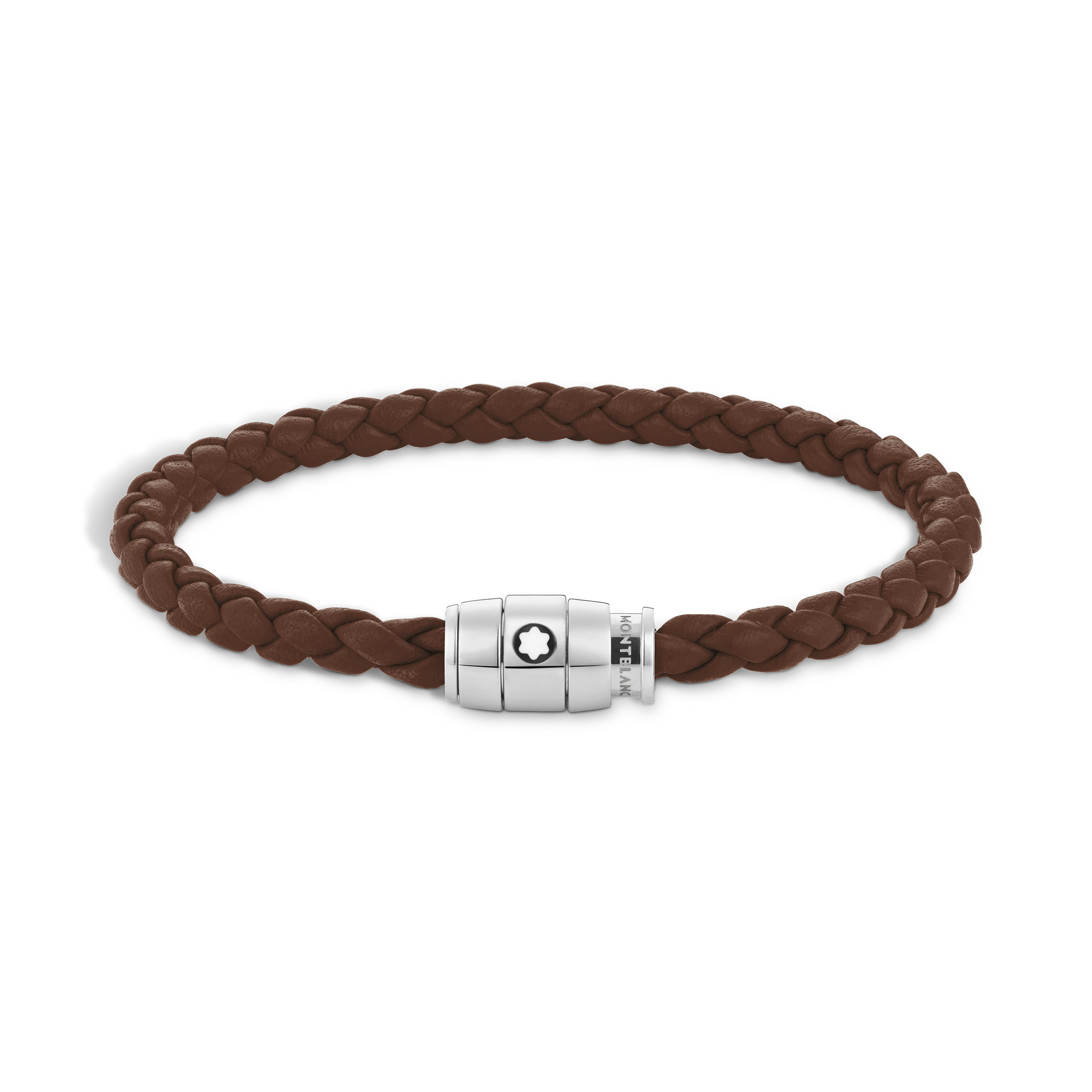 Bracelet acier 3 anneaux Collection Meisterstück en cuir Marron Taille 60