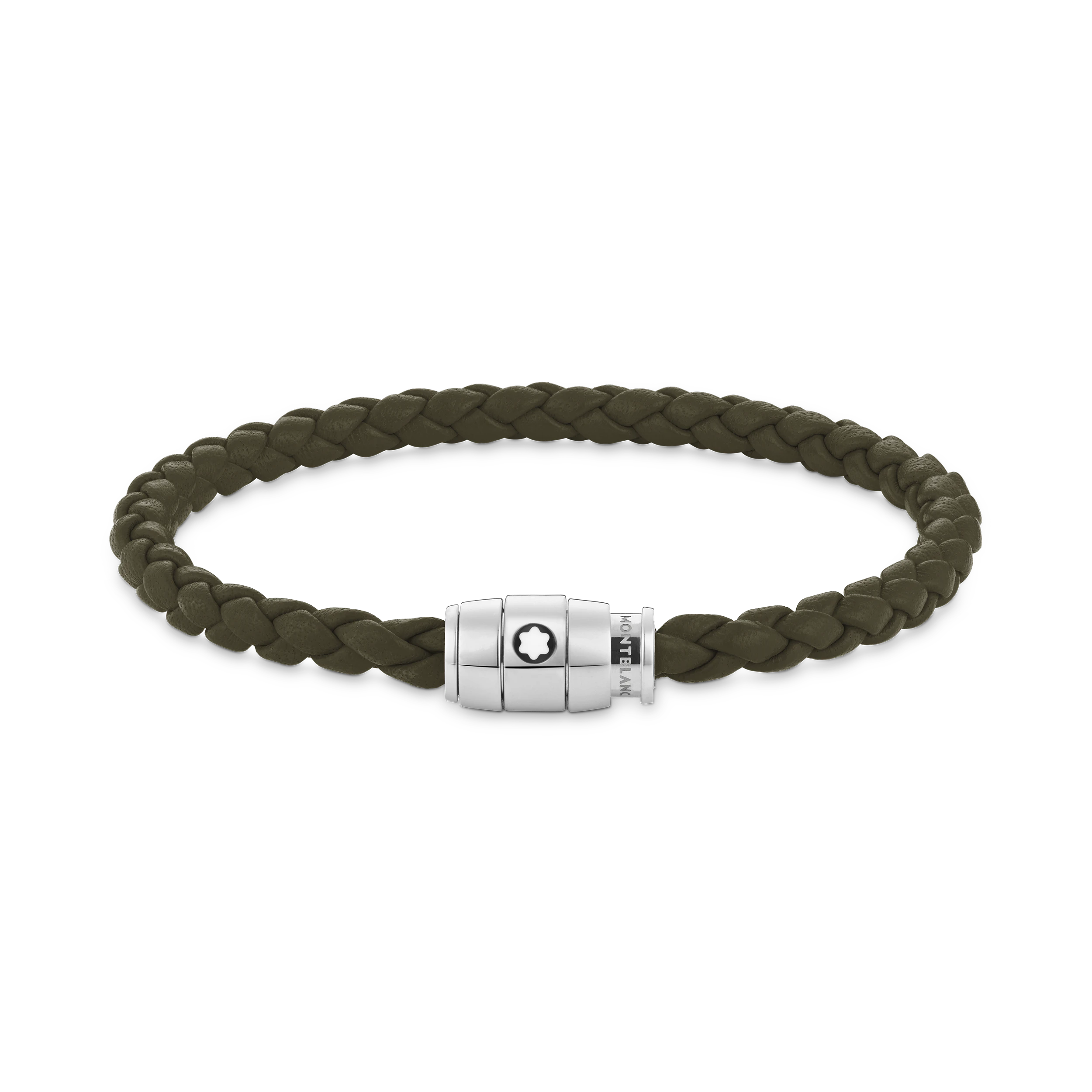 Bracelet acier 3 anneaux Collection Meisterstück en cuir khaki Taille 68